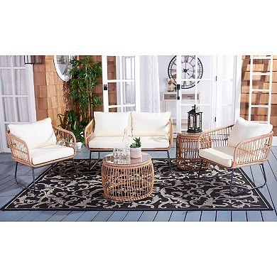 Safavieh Venta Patio Loveseat, Coffee Table, Chairs & End Table 5-piece Outdoor Living Set