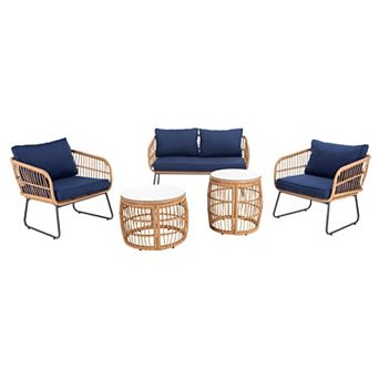 Safavieh Venta Patio Loveseat, Coffee Table, Chairs & End Table 5 pc Outdoor Living Set