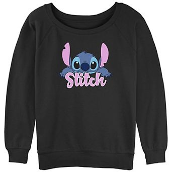 Disney's Lilo & Stitch Juniors' Playful Stitch Slouchy Terry Graphic Pullover