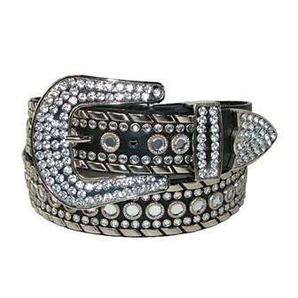 Ctm Women's 1 1/2 Inch Western Rhinestone Belt