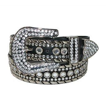 CTM Women's 1 1/2 Inch Western Rhinestone Belt (Plus Size Available)