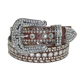 Ctm Women's 1 1/2 Inch Western Rhinestone Belt