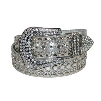 CTM Women's 1 1/2 Inch Western Rhinestone Belt (Plus Size Available)