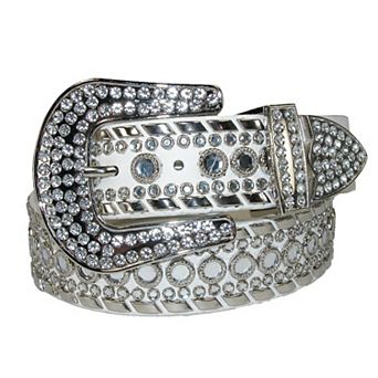 CTM Women's 1 1/2 Inch Western Rhinestone Belt (Plus Size Available)