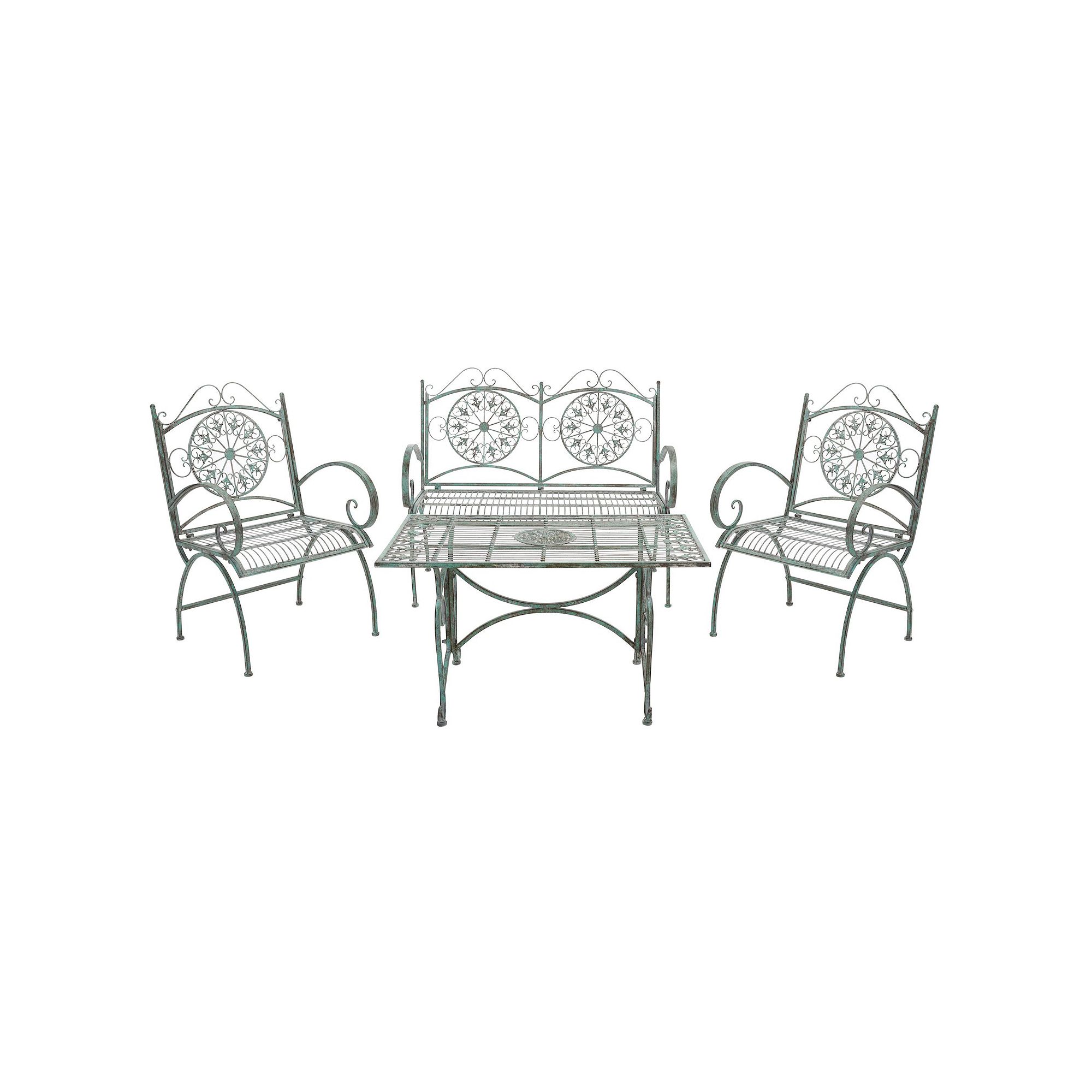 Safavieh Sophie Patio Loveseat, Coffee Table & Chairs 4-piece Outdoor Livin