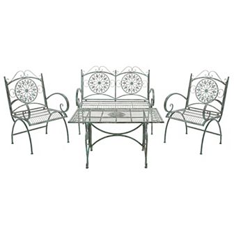 Safavieh Sophie Patio Loveseat, Coffee Table & Chairs 4 pc Outdoor Living Set