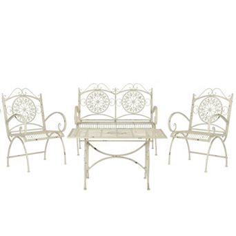 Safavieh Sophie Patio Loveseat, Coffee Table & Chairs 4 pc Outdoor Living Set