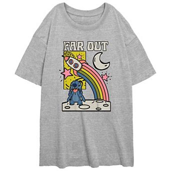 Disney's Lilo & Stitch Juniors' Far Out Stitch Oversized Graphic Tee