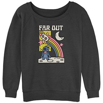 Disney's Lilo & Stitch Juniors' Far Out Stitch Slouchy Terry Graphic Pullover