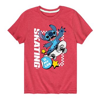Disney's Lilo & Stitch Boys 8-20 Skating Is My Life Graphic Tee