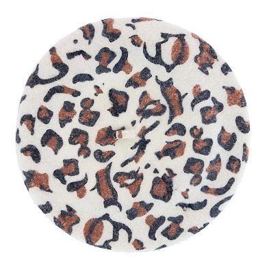 Angela & William Women's French Leopard Print Wool Beret Hat