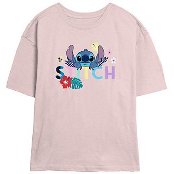 Disney's Lilo & Stitch Juniors' Floral Stitch Skimmer Graphic Tee