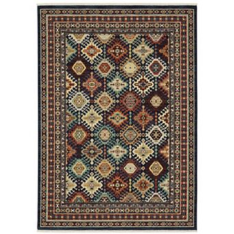 StyleHaven Linwood Bohemian Tribal Fringed Edge Wool Blend Area Rug