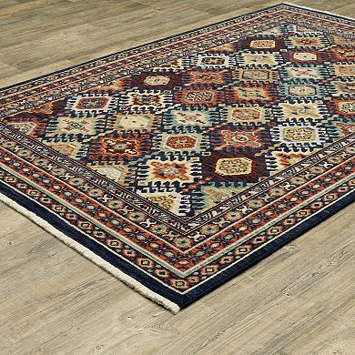 StyleHaven Linwood Bohemian Tribal Fringed Edge Wool Blend Area Rug