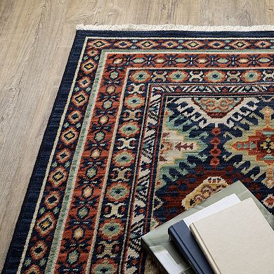 StyleHaven Linwood Bohemian Tribal Fringed Edge Wool Blend Area Rug