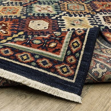 StyleHaven Linwood Bohemian Tribal Fringed Edge Wool Blend Area Rug