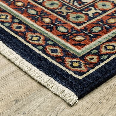 StyleHaven Linwood Bohemian Tribal Fringed Edge Wool Blend Area Rug