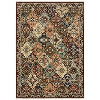 StyleHaven Linwood Bohemian Medallion Fringed Edge Wool Blend Area Rug