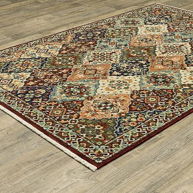 StyleHaven Linwood Bohemian Medallion Fringed Edge Wool Blend Area Rug