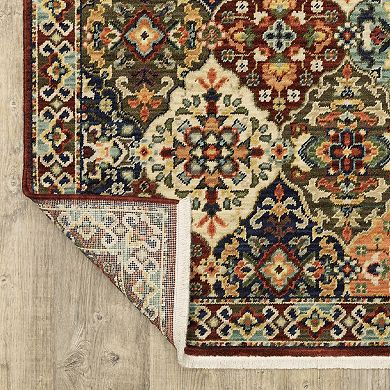 StyleHaven Linwood Bohemian Medallion Fringed Edge Wool Blend Area Rug