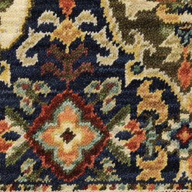 StyleHaven Linwood Bohemian Medallion Fringed Edge Wool Blend Area Rug