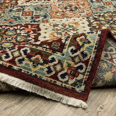 StyleHaven Linwood Bohemian Medallion Fringed Edge Wool Blend Area Rug