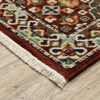 StyleHaven Linwood Bohemian Medallion Fringed Edge Wool Blend Area Rug