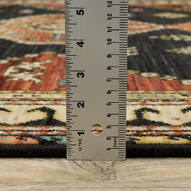 StyleHaven Linwood Tribal Diamond Medallion Fringed Edge Wool Blend Area Rug