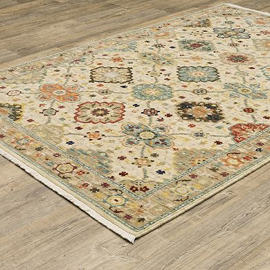 StyleHaven Linwood Oriental Medallions Fringed Edge Wool Blend Area Rug