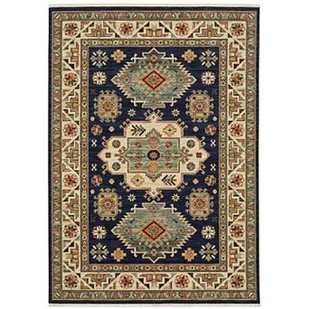 StyleHaven Linwood Tribal Medallions Fringed Edge Wool Blend Area Rug