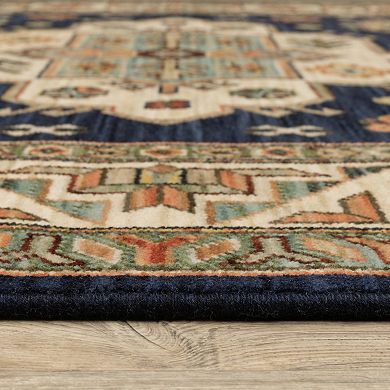 StyleHaven Linwood Tribal Medallions Fringed Edge Wool Blend Area Rug