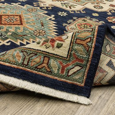 StyleHaven Linwood Tribal Medallions Fringed Edge Wool Blend Area Rug