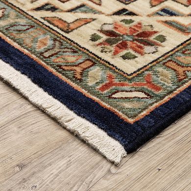 StyleHaven Linwood Tribal Medallions Fringed Edge Wool Blend Area Rug