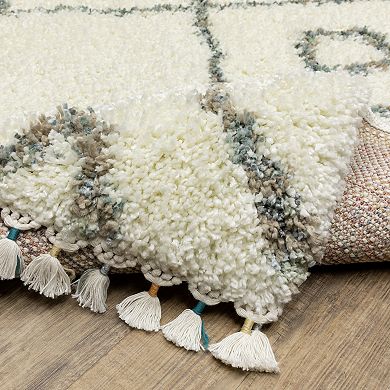 StyleHaven Aurelia Diamond Lattice Shag Tassel Fringe Area Rug