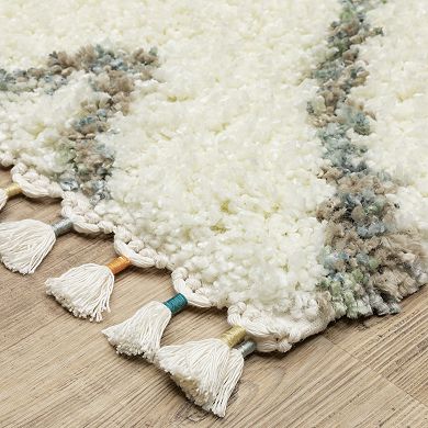 StyleHaven Aurelia Diamond Lattice Shag Tassel Fringe Area Rug