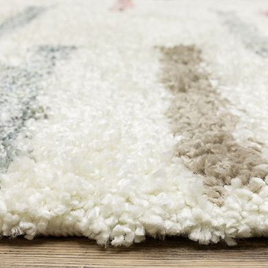 StyleHaven Aurelia Staggerd Striped Shag Tassel Fringe Area Rug