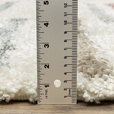 StyleHaven Aurelia Staggerd Striped Shag Tassel Fringe Area Rug