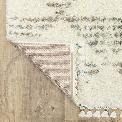 StyleHaven Aurelia Geometric Triangles Shag Tassel Fringe Area Rug