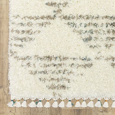 StyleHaven Aurelia Geometric Triangles Shag Tassel Fringe Area Rug