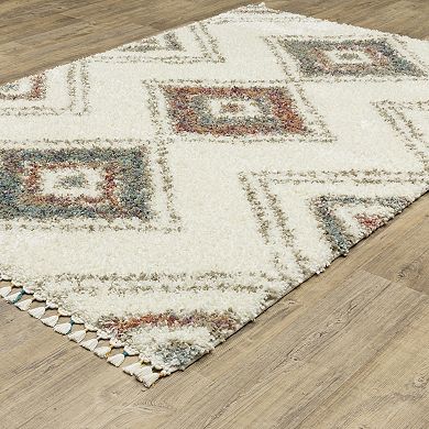 StyleHaven Aurelia Southwest Diamond Shag Tassel Fringe Area Rug