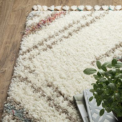 StyleHaven Aurelia Southwest Diamond Shag Tassel Fringe Area Rug