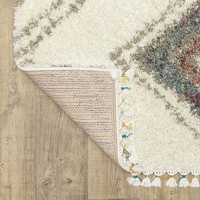 StyleHaven Aurelia Southwest Diamond Shag Tassel Fringe Area Rug