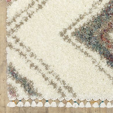 StyleHaven Aurelia Southwest Diamond Shag Tassel Fringe Area Rug