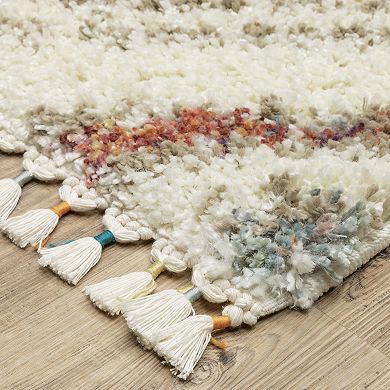 StyleHaven Aurelia Southwest Diamond Shag Tassel Fringe Area Rug