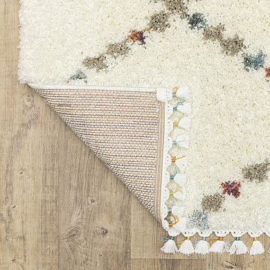 StyleHaven Aurelia Diamond Shag Tassel Fringe Area Rug