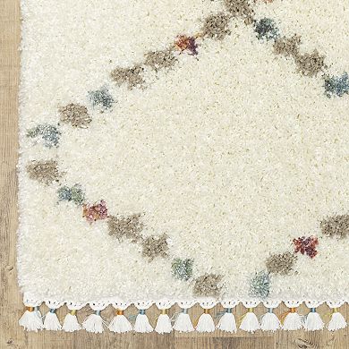 StyleHaven Aurelia Diamond Shag Tassel Fringe Area Rug