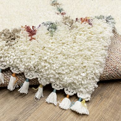 StyleHaven Aurelia Diamond Shag Tassel Fringe Area Rug