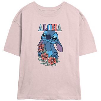 Disney's Lilo & Stitch Juniors' Aloha Big Eyes Stitch Skimmer Graphic Tee