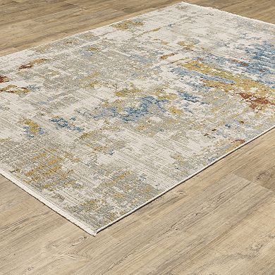 StyleHaven Brighton Marbled Abstract Recycled PET Beige / Multi Area Rug