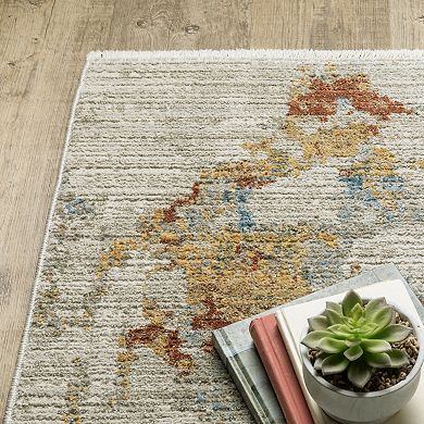 StyleHaven Brighton Marbled Abstract Recycled PET Beige / Multi Area Rug